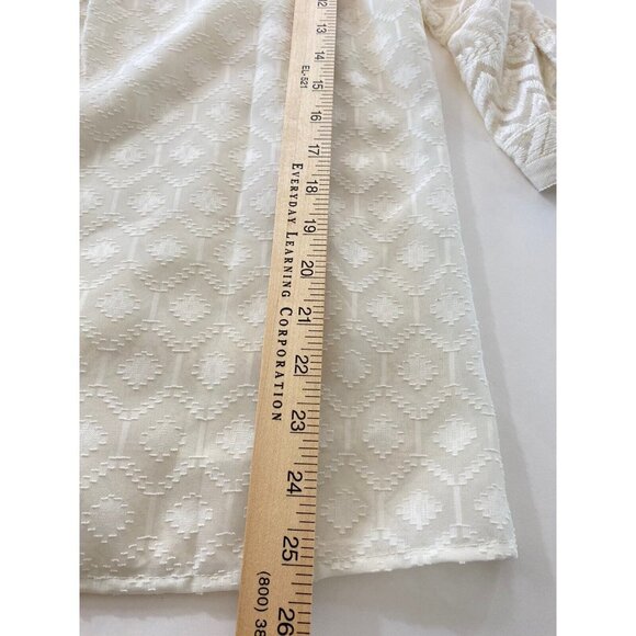 Vanessa Virginia Anthropologie Womens Sz 6 Embroidered Tulle Tunic Top Popover - Picture 3 of 11